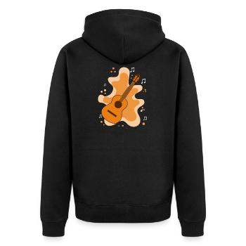 Gitarre - Unisex Premium Bio Zip Hoodie - Schwarz - Hinten - Nico (187cm)