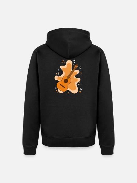 Gitarre - Unisex Premium Bio Zip Hoodie - Schwarz