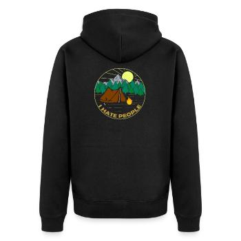 Camping Randonnée Je déteste les gens - Veste à capuche bio Premium Unisexe - noir - Dos - Nico (187cm)