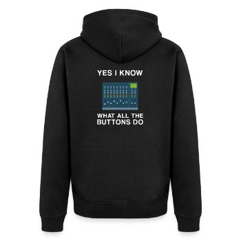 sound engineer ton ingenier Audio Engineer tontech - Unisex Premium Bio Zip Hoodie - Schwarz - Hinten - Nico (187cm)