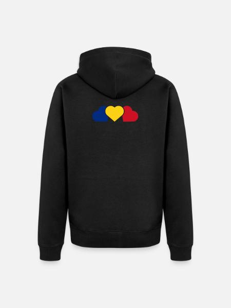 Romania - Unisex Premium Organic Zip Hoodie - black