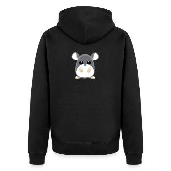 Doux Chinchilla - Veste à capuche bio Premium Unisexe - noir - Dos - Nico (187cm)
