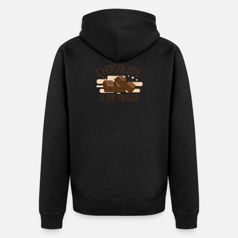 Le chocolat est la réponse - Veste à capuche bio Premium Unisexe - noir