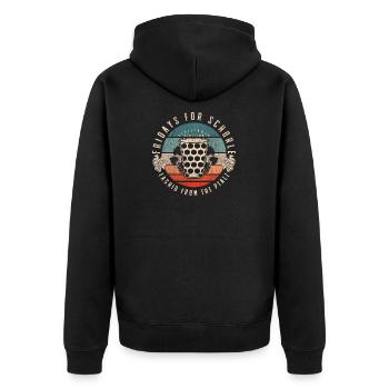 Fridays For Schorle Weinschorle Geschenk - Unisex Premium Bio Zip Hoodie - Schwarz - Hinten - Nico (187cm)