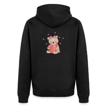 Valentine's Day gift - Unisex Premium Organic Zip Hoodie - black - Back - Nico (187cm)