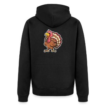 Sweet turkey - Unisex Premium Organic Zip Hoodie - black - Back - Nico (187cm)