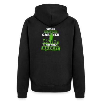 Lustiger Schrebergarten Spruch - Unisex Premium Bio Zip Hoodie - Schwarz - Hinten - Nico (187cm)