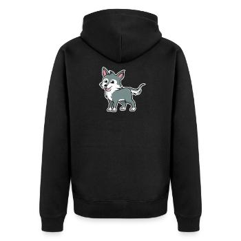 Sweet wolf - Unisex Premium Organic Zip Hoodie - black - Back - Nico (187cm)