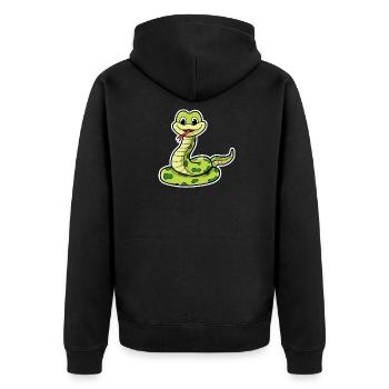Sweet snake - Unisex Premium Organic Zip Hoodie - black - Back - Nico (187cm)