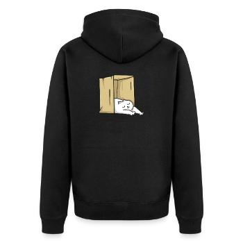 Chat endormi dans le carton - Veste à capuche bio Premium Unisexe - noir - Dos - Nico (187cm)