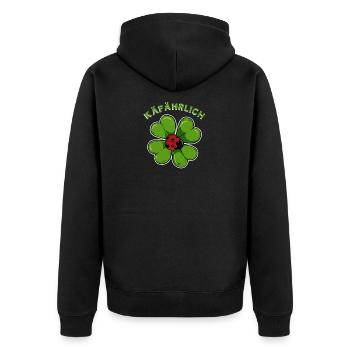 Marienkäfer Käfährlich Hipster Symbol Namaste Zen - Unisex Premium Bio Zip Hoodie - Schwarz - Hinten - Nico (187cm)