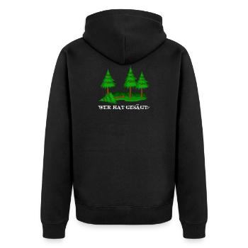 Holzfäller Förster Waldarbeiter Forstwirt - Unisex Premium Bio Zip Hoodie - Schwarz - Hinten - Nico (187cm)
