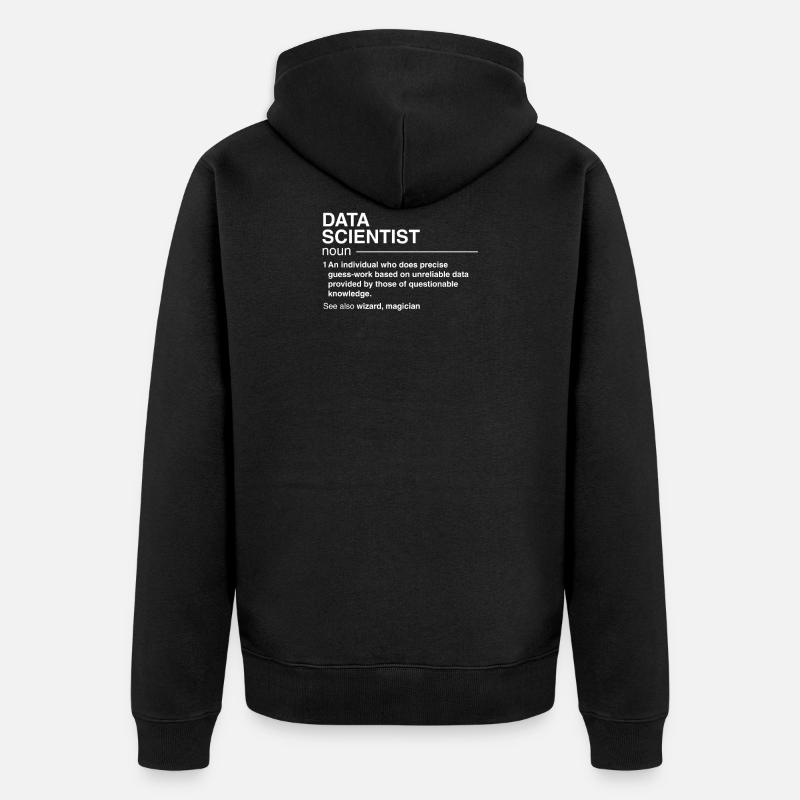 Lustiger Datenwissenschaftler-Definitionsdatenanalytiker - Unisex Premium Bio Zip Hoodie - Schwarz