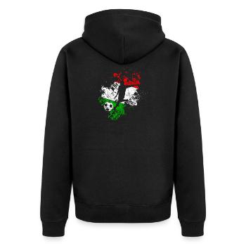 Italienische Flagge Fußball - Unisex Premium Bio Zip Hoodie - Schwarz - Hinten - Nico (187cm)