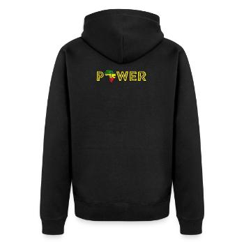 Power Africa - African Lion Map - Unisex Premium Organic Zip Hoodie - black - Back - Nico (187cm)
