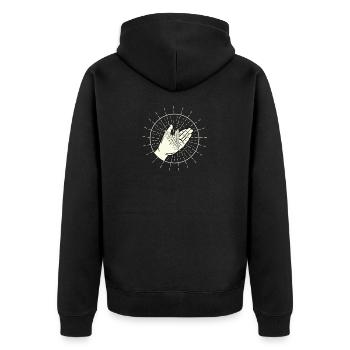 Key Of Life Farmers Grain - Unisex Premium Organic Zip Hoodie - black - Back - Nico (187cm)