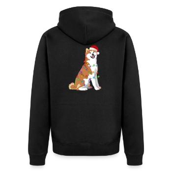 Guirlande de Noël pour chien Akita - Veste à capuche bio Premium Unisexe - noir - Dos - Nico (187cm)