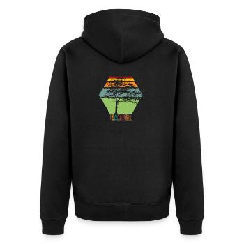 Nature Nature - Unisex Premium Organic Zip Hoodie - black - Back - Nico (187cm)