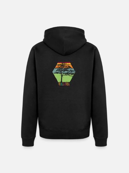 Nature Nature - Unisex Premium Organic Zip Hoodie - black