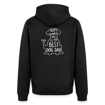Happy Father's Day To The Best Dog Dad Dog Lover - Unisex Premium Organic Zip Hoodie - black - Back - Nico (187cm)