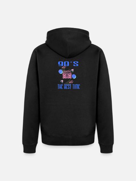 90's the best time - Unisex Premium Organic Zip Hoodie - black