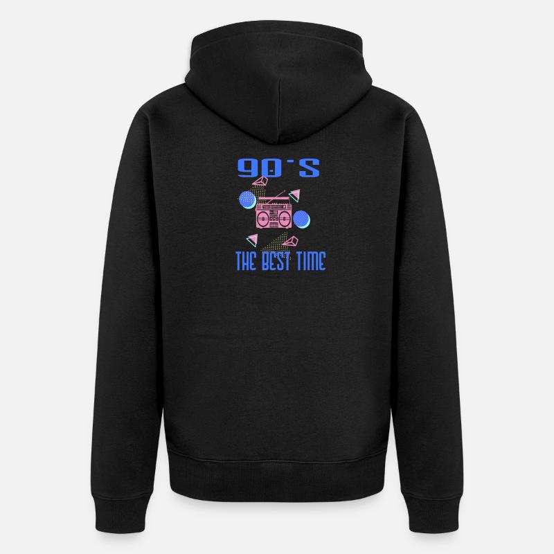 90's the best time - Veste à capuche bio Premium Unisexe - noir