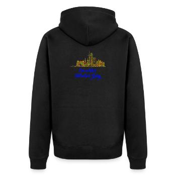 Köln Jeck Fasching Karneval Kostüm Verkleidung - Unisex Premium Bio Zip Hoodie - Schwarz - Hinten - Nico (187cm)