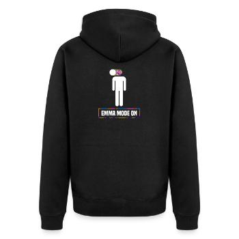 Druffi Emma Drogen Retro Amphetamin Rave - Unisex Premium Bio Zip Hoodie - Schwarz - Hinten - Nico (187cm)