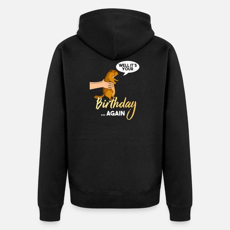 Marmotte cadeau d’anniversaire - Veste à capuche bio Premium Unisexe - noir