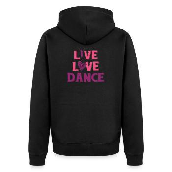Live love dance Ballet dancer Shirt - Unisex Premium Bio Zip Hoodie - Schwarz - Hinten - Nico (187cm)