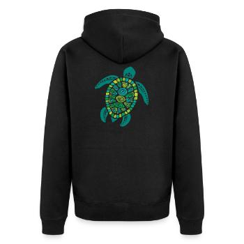 Sauver la tortue sauver la planète - Veste à capuche bio Premium Unisexe - noir - Dos - Nico (187cm)
