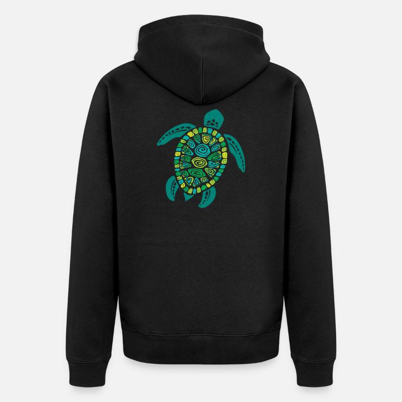 Save Turtle Save Planet - Unisex Premium Organic Zip Hoodie - black