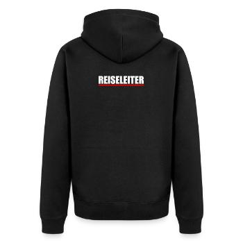Reiseleiter Tour Guide Arbeit Reisegruppe Motiv - Unisex Premium Bio Zip Hoodie - Schwarz - Hinten - Nico (187cm)