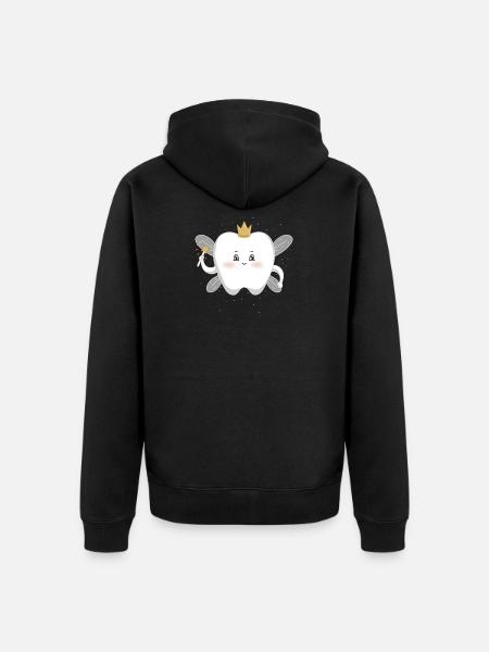 Zahnfee Fee Zähne Flügel Zahn Karneval Geschenk - Premium økologisk unisex-hættejakke - sort