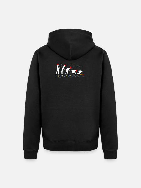 Karneval Evolution Fasching - Unisex Premium Bio Zip Hoodie - Schwarz