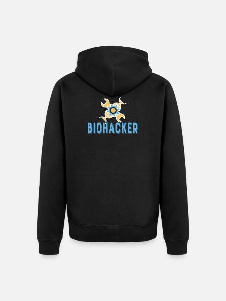 Biohacker Scientist Science Lover Gift - Unisex Premium Organic Zip Hoodie - black