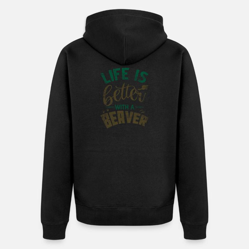 castor - Veste à capuche bio Premium Unisexe - noir