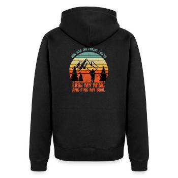 Into The Forest Lose My Mind Find My Soul - Unisex Premium Organic Zip Hoodie - black - Back - Nico (187cm)