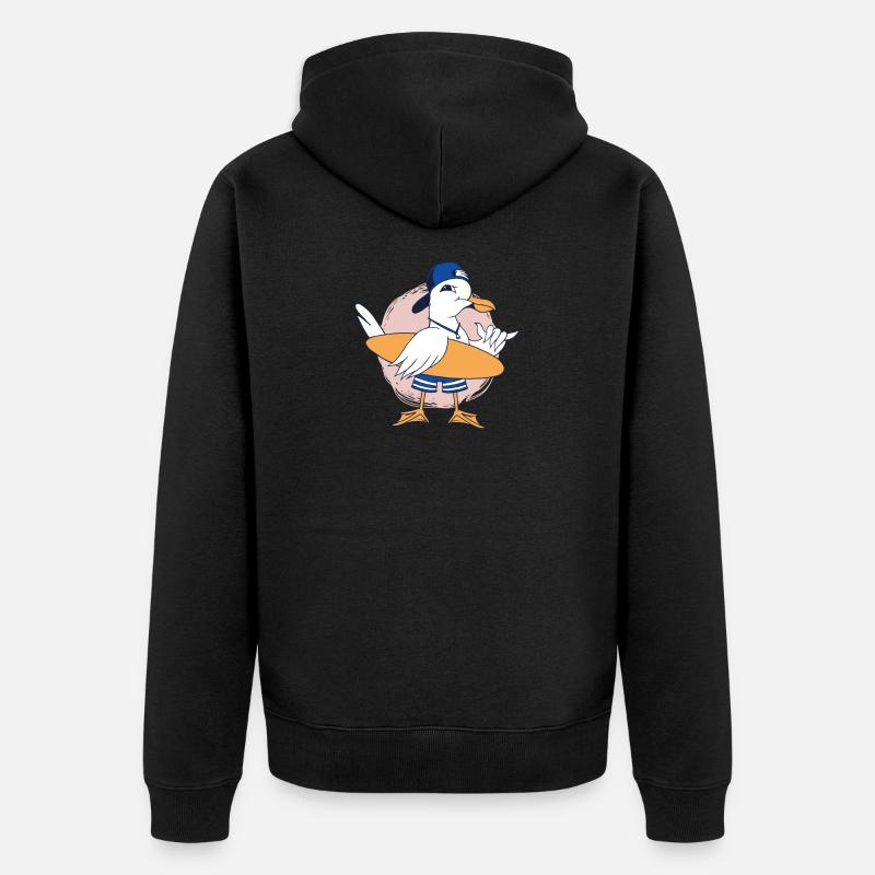 Goéland surfeur - Veste à capuche bio Premium Unisexe - noir