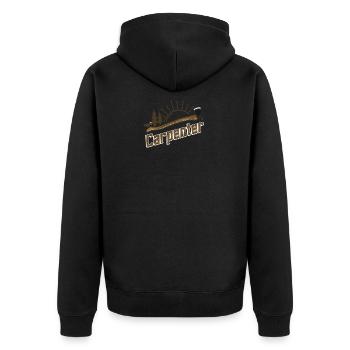 Carpenter - Zimmerer Tischler - Unisex Premium Bio Zip Hoodie - Schwarz - Hinten - Nico (187cm)