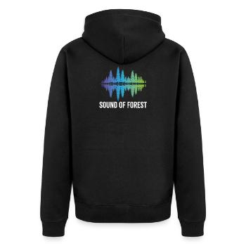 Nature design sound of forest - Unisex Premium Organic Zip Hoodie - black - Back - Nico (187cm)