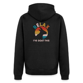 RELAX I goat that | Écurie et ferme - Veste à capuche bio Premium Unisexe - noir - Dos - Nico (187cm)