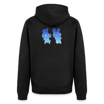 Baka Kaninchen Ohrfeige Japan lustig Geschenk - Unisex Premium Bio Zip Hoodie - Schwarz - Hinten - Nico (187cm)