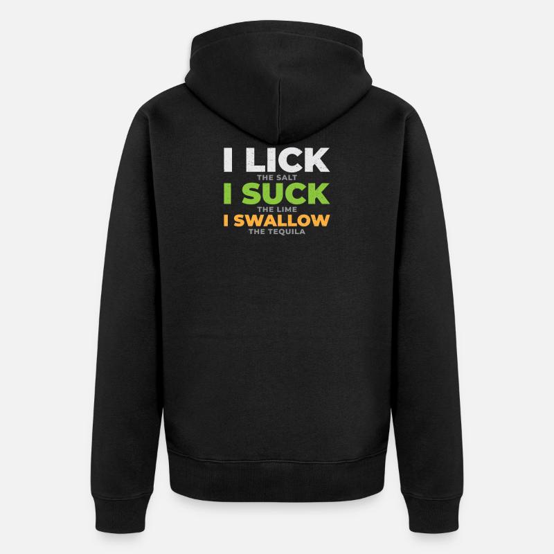 lécher sucer avaler - Veste à capuche bio Premium Unisexe - noir