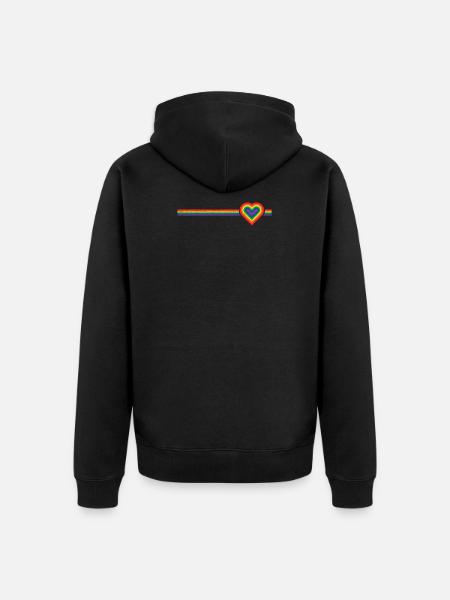 rainbow heart rainbow heart - Unisex Premium Organic Zip Hoodie - black