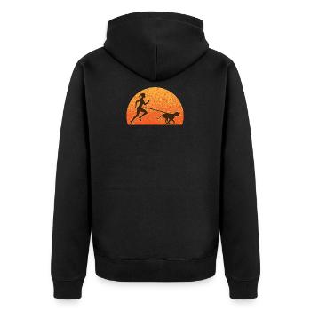 canicross - Unisex Premium Bio Zip Hoodie - Schwarz - Hinten - Nico (187cm)