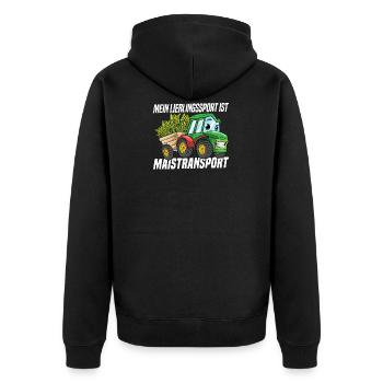 Landwirtschaft Farmer Ernte - Unisex Premium Bio Zip Hoodie - Schwarz - Hinten - Nico (187cm)