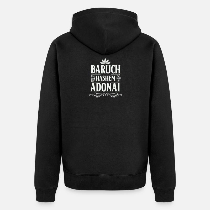 Baruch Hashem Adonai - Veste à capuche bio Premium Unisexe - noir