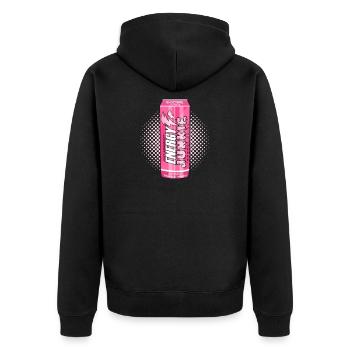 Energy drink Energy drink stimulant junkie - Unisex Premium Organic Zip Hoodie - black - Back - Nico (187cm)