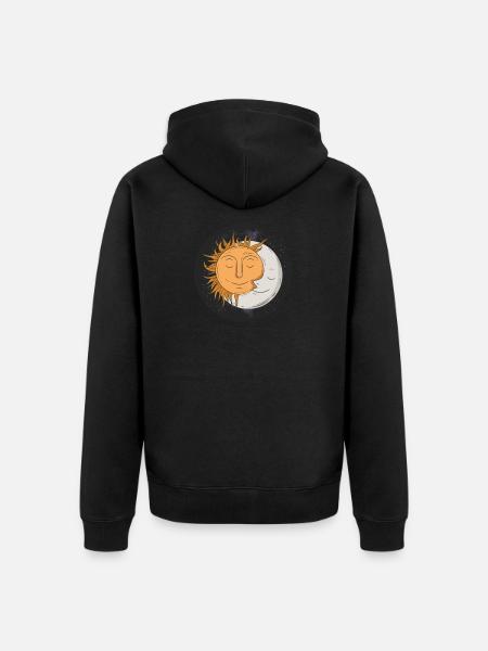 Moon and sun - Unisex Premium Organic Zip Hoodie - black
